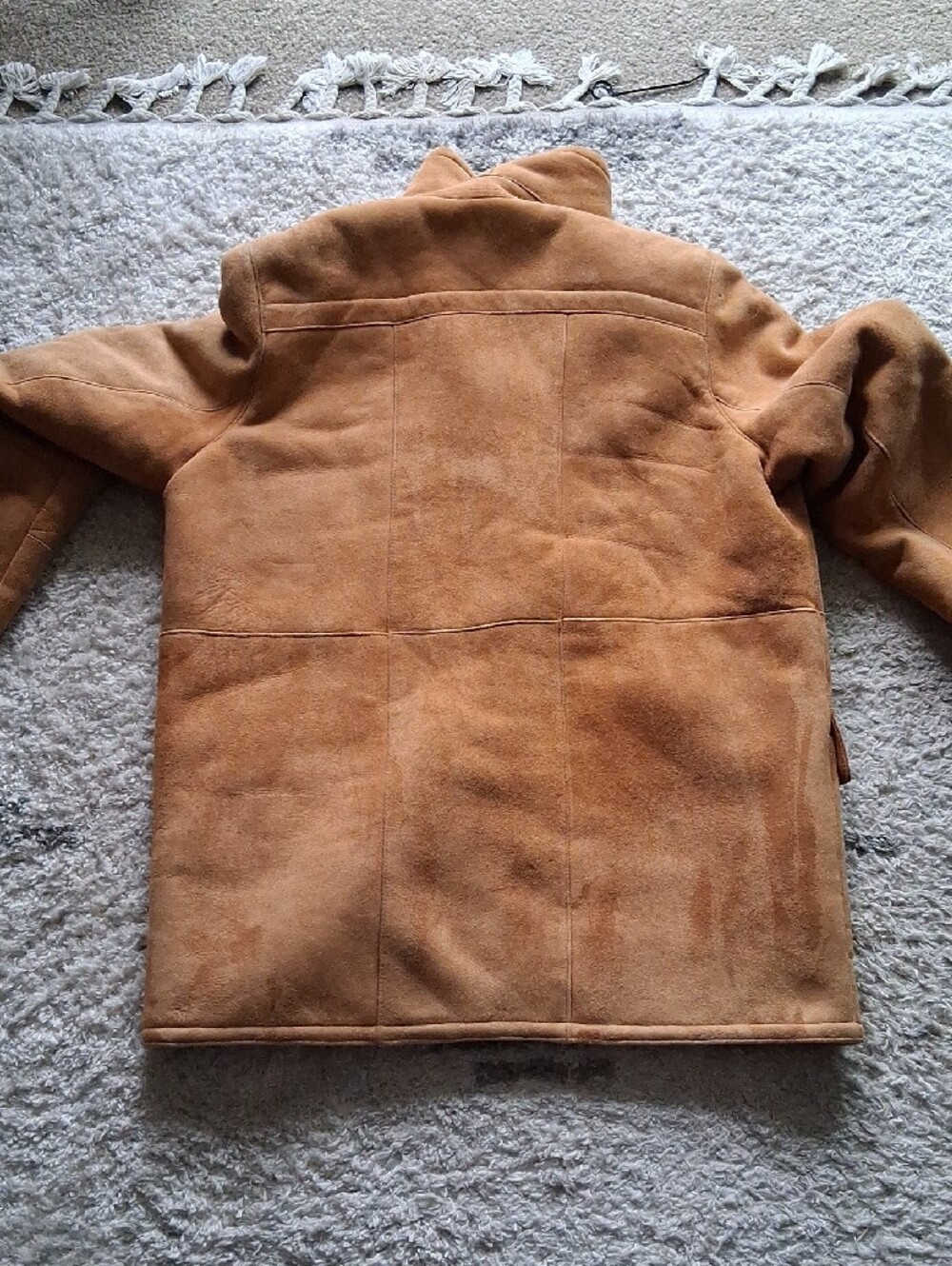 Womans Tan Shearling-Lined Winter Coat 48 - Picture 8 of 10